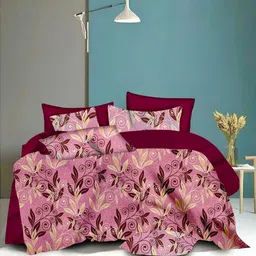 flipkart smartbuy Cotton Double Flat 104 TC Floral Bedsheet image 1