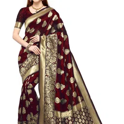 Kedar Fab Woven Design Zari Silk Blend Saree-image-42
