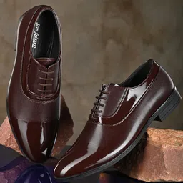 San Frissco Men Brown Solid Formal Oxfords-picture-34