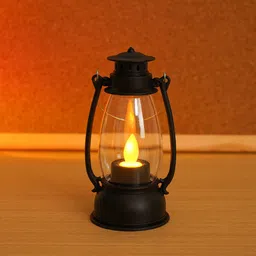 kavyara LED Mini Lantern with Acrylic Chimney | 8–12 Hrs. Burning Time | Flameless Black Plastic Hanging Lantern-picture-40
