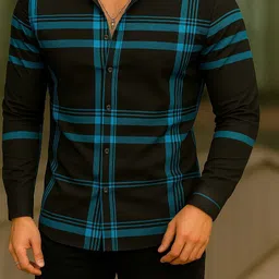 jackbella Men Regular Fit Checkered Spread Collar Casual Shirt-picture-16