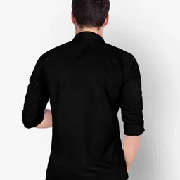 jessnx Men Regular Fit Solid Spread Collar Casual Shirt image 2