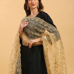 Dupatta Bazaar Ethnic Motifs Embroidered Net Dupatta-picture-38