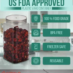 steelo Transparent Plastic (Set of 2) Varg Plastic Kitchen Container Set Clear 1000 ml image 4