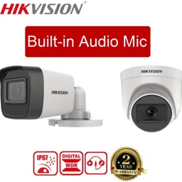 Clocite HIKVISION 5MP 1 Dome 1 Bullet Cameras (Audio Recording) + 4CH 3K/5MP DVR Kit Security Camera image 2