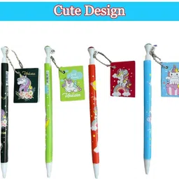 tlismi Cute Colourful Unicorn Design Non Sharpening Push-up Pencil with Mini Dairy Pencil image 4