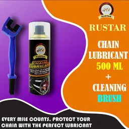 rustar Bike Chain Lubricant Spray 500ml with 1 Chain Cleaning Brush |Cleans| Shines & Protects Chain| Chain Oil-picture-16