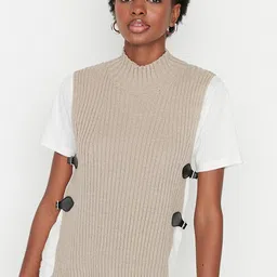 Trendyol Women Grey Cardigan with Belted Detail-picture-37