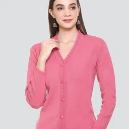 NITSLINE Women Pink Acrylic Cardigan-picture-33
