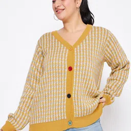 Club York Geometric Printed V-Neck Cardigan-image-28