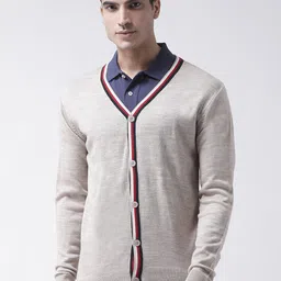 Club York Men Beige & Red Solid Cardigan-image-68