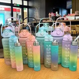 mikagigi Unbreakable Silicone Water Bottle, Motivational Water Gallon with Time Marker 2000 ml Water Bottles image 5