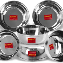 sumeet Stainless Steel Vegetable Bowl Stainless Steel Heavy Gauge Bowl set / Wati set with Mirror Finish 10cm Dia - Set of 6pc-picture-34