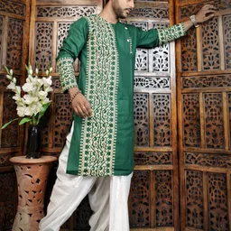 tapasbiswas Men Printed Pure Cotton A-line Kurta image 3