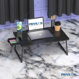 mayko & bayko Multipurpose Foldable with Cup Holder, Study , Bed Wood Portable Laptop Table image 2