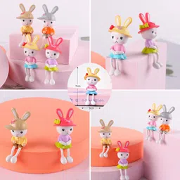 jagdambey gifts 4 Types of Long Legged Bunny Wearing a Hat as a Toy and Showpiece Decorative Showpiece - 7.2 cm-picture-40