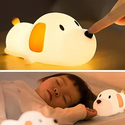 atulux Rechargeable Cute Puppy Touch Night Light – Silicone Lamp 7 Color changing Kids Night Lamp-picture-15