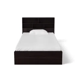 mintwud from pepperfry Takeo Single Bed in Wenge Finish with Headboard Storage image 4