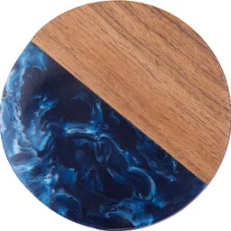 vatsu craft Round Reversible Wood, Resin Coaster Set image 4