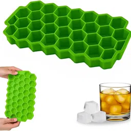 amrit BPA-Free 37 Honeycomb Ice Cube mould Green Silicone Ice Cube Tray-picture-27