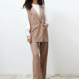 Trendyol Striped Sleeveless Blazer With Trousers-image-58