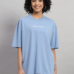 GRIFFEL Pure Cotton Oversized Fit Round Neck T-Shirt & Flared Shorts Co-Ords-picture-18