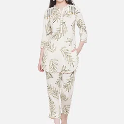 KALINI Floral Printed Mandarin Collar Tunic & Trousers-picture-12