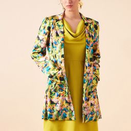 Antheaa Cowl Neck A-Line Dress With Printed Jacket-picture-27