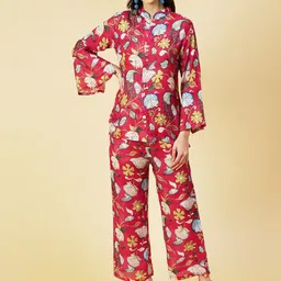 FASHOR Women Floral Printed Straight Fit Co-Ords Set-picture-13