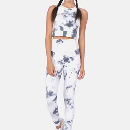 Aesthetic Bodies Women White & Grey Sports Pure Cotton Co-ords-picture-13