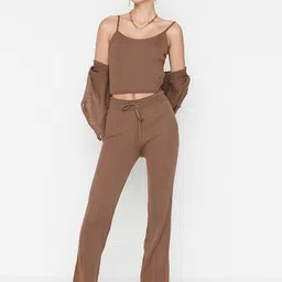 Trendyol Self Design Acrylic Top & Trouser Co-Ords With Jacket-picture-25