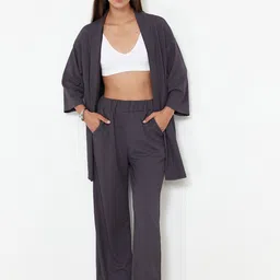 Trendyol Long Sleeves Coat & Trousers Co-Ords Set-picture-46