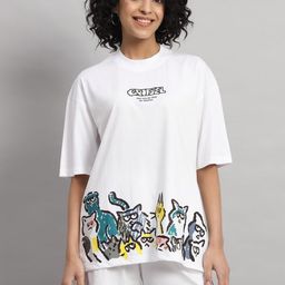 GRIFFEL Graphic Printed Pure Cotton T-Shirt With Shorts Co-Ords-picture-8