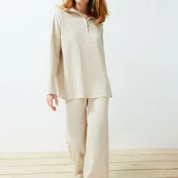 Trendyol Mock Neck Acrylic Sweatshirt With Trouser-picture-46