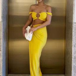 LULU & SKY Off Shoulder Beachwear Top & Slit Skirts-picture-33