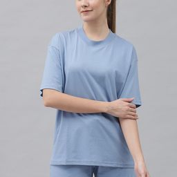 GRIFFEL Round Neck Pure Cotton Oversized Fit T-Shirt & Shorts-picture-34
