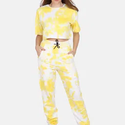 Aesthetic Bodies Women Yellow & White Dyed Pure Cotton Co-Ords-image-96