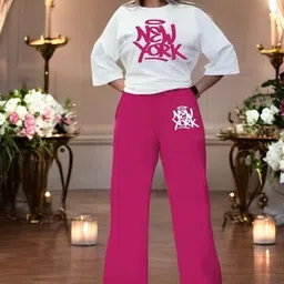 My Swag Printed Relaxed-Fit Round Neck T-Shirt & Trouser Co-Ord Set-picture-26