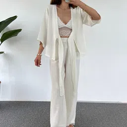 LULU & SKY Pure Cotton Knot-Tie Top With Trousers-picture-33