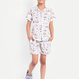 BAESD Kids Printed Pure Cotton Shirt With Shorts-picture-12