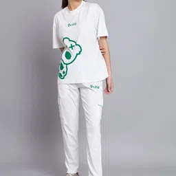 GRIFFEL Printed Pure Cotton Oversized T-Shirt With Trouser-image-16