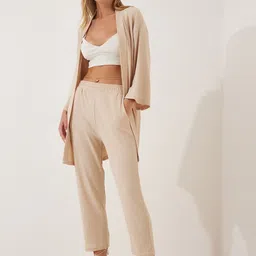Happiness istanbul Front Open Shrug With Trouser-image-81
