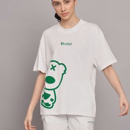 GRIFFEL Printed Pure Cotton Oversized Fit T-Shirt & Cargo Shorts-picture-21