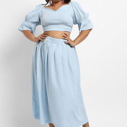 Instafab Plus Sweetheart Neck Crop Top & Skirt-picture-37