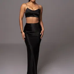 Bee Boe Shoulder Strap Crop Top With Maxi Skirt-image-53