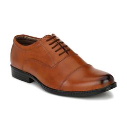 John Karsun Men Tan Brown Solid Synthetic Leather Formal Oxfords-picture-22