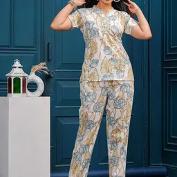 BAESD Printed Pure Cotton  Top & Trouser Co-Ords-image-90