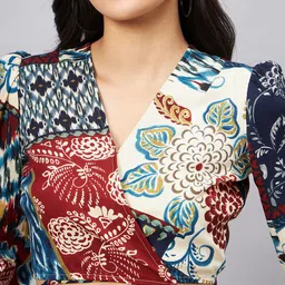 WineRed Printed Top & Trousers Co-Ords image 2