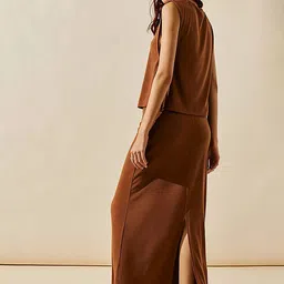 LULU & SKY Round Neck Sleeveless Tie-Up Closure Top & Maxi Skirt image 2