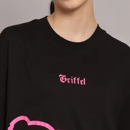 GRIFFEL Printed Pure Cotton Oversized T-Shirt With Shorts image 3